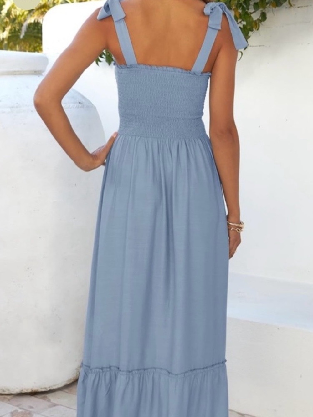 ZESICA Women's Light Blue Bohemian Maxi Dress Size XS - Picture 2 of 4